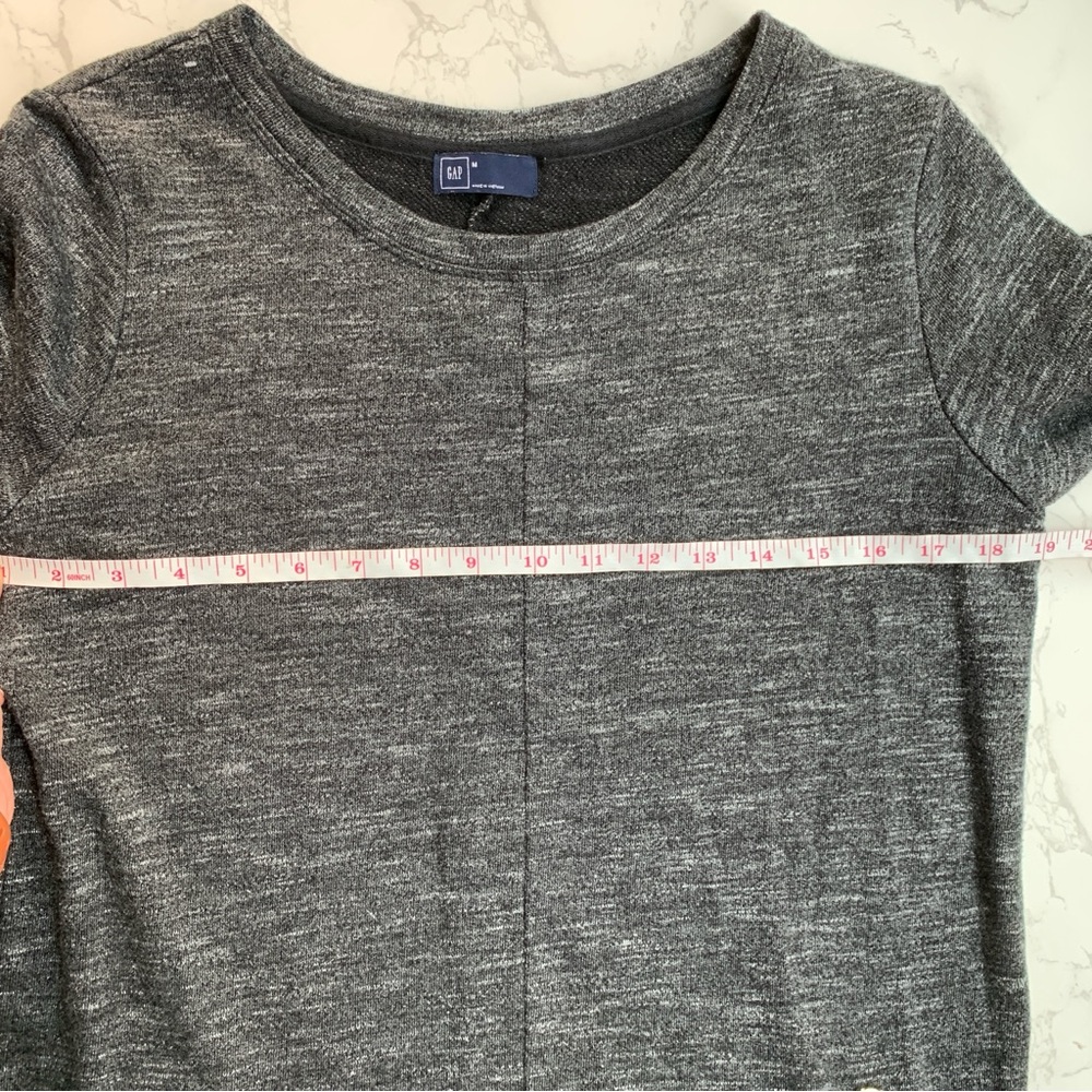 GAP Dark Grey Marbled Zipper Pocket Short Sleeve T-Shirt Dress | Medium - Picture 5 of 6